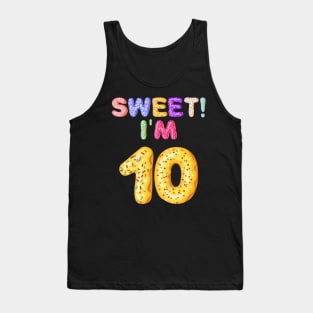 Kids 2009 10th Birthday Sweet I'm 10 Donut Gift Tank Top